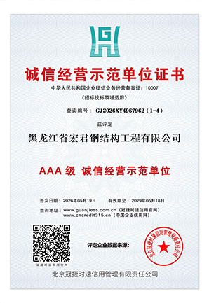 诚信经营示范单位证书